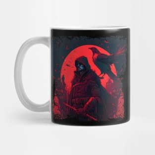 Raven Man Diablo BRZRKR a Witcher on Red Moon Mug